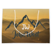 Gold sunrise personalizable mountains monogram groot cadeauzakje (Voorkant)