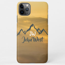 Gold sunrise personalizable mountains monogram iPhone 11Pro max hoesje