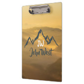 Gold sunrise personalizable mountains monogram klembord (Links)