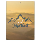 Gold sunrise personalizable mountains monogram klembord (Achterkant)