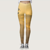 Gold sunrise personalizable mountains monogram leggings (Voorkant)