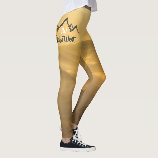 Gold sunrise personalizable mountains monogram leggings (Rechts)