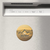 Gold sunrise personalizable mountains monogram magneet (Insitu (Vaatwasser))