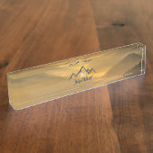Gold sunrise personalizable mountains monogram naambordje (Zijkant)