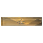 Gold sunrise personalizable mountains monogram naambordje (Voorkant)