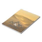 Gold sunrise personalizable mountains monogram notitieblok (Linkerzijde)