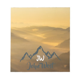 Gold sunrise personalizable mountains monogram notitieblok