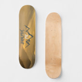 Gold sunrise personalizable mountains monogram persoonlijk skateboard (Voorkant)