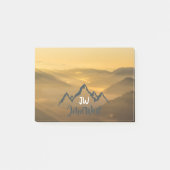 Gold sunrise personalizable mountains monogram post-it® notes (Voorkant)