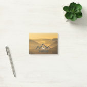 Gold sunrise personalizable mountains monogram post-it® notes (Kantoor)