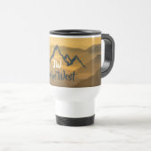 Gold sunrise personalizable mountains monogram reisbeker (Voorkant rechts)