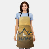 Gold sunrise personalizable mountains monogram schort (Gedragen)