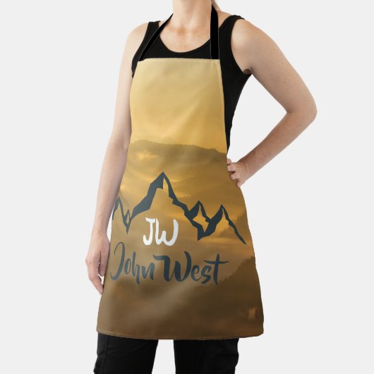 Gold sunrise personalizable mountains monogram schort (Insitu)