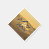 Gold sunrise personalizable mountains monogram servet (Hoek)