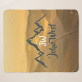 Gold sunrise personalizable mountains monogram sherpa deken (Voorkant (horizontaal))