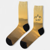 Gold sunrise personalizable mountains monogram sokken (Links)