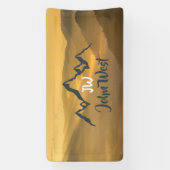 Gold sunrise personalizable mountains monogram spandoek (Verticaal)