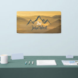 Gold sunrise personalizable mountains monogram spandoek