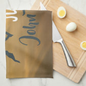 Gold sunrise personalizable mountains monogram theedoek (Quarter Fold)