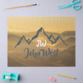 Gold sunrise personalizable mountains monogram tissuepapier (Craft)