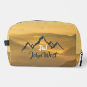 Gold sunrise personalizable mountains monogram toilettasje (Voorkant)