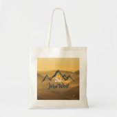 Gold sunrise personalizable mountains monogram tote bag (Voorkant)