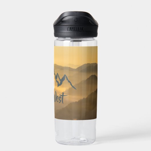 Gold sunrise personalizable mountains monogram waterfles (Achterkant)