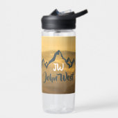 Gold sunrise personalizable mountains monogram waterfles (Links)