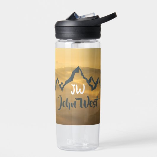 Gold sunrise personalizable mountains monogram waterfles (Links)