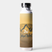 Gold sunrise personalizable mountains monogram waterfles (Links)