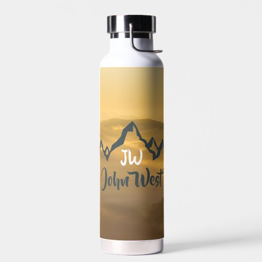 Gold sunrise personalizable mountains monogram waterfles (Links)