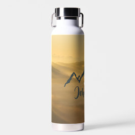 Gold sunrise personalizable mountains monogram waterfles