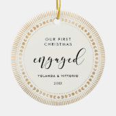 Gold sunst Elegant Onze eerste kerst Keramisch Ornament (Voorkant)