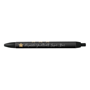 Gold Super Star-monogram Inspirerend congraties Zwarte Inkt Pen