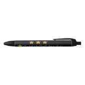 Gold Super Star-monogram Inspirerend congraties Zwarte Inkt Pen (Bovenkant)