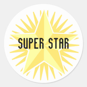 Gold Super Star-sticker Ronde Sticker