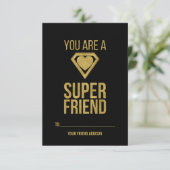 Gold Superheld Friend Classroom Valentijn Card Kaart (Staand voorkant)