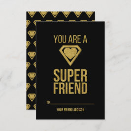 Gold Superheld Friend Classroom Valentijn Card Kaart