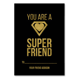 Gold Superheld Friend Classroom Valentijn Card Kaart