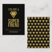 Gold Superheld Friend Classroom Valentijn Card Notitiekaartje (Voorkant / Achterkant)