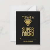 Gold Superheld Friend Classroom Valentijn Card Notitiekaartje (Voorkant)