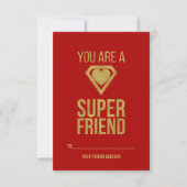Gold Superheld Friend Classroom Valentijn Card Red Kaart (Voorkant)