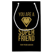 Gold Superheld Friend Valentijn Gift Bag Klein Cadeauzakje (Achterkant)