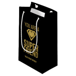 Gold Superheld Friend Valentijn Gift Bag Klein Cadeauzakje