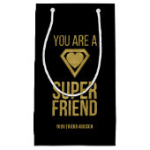 Gold Superheld Friend Valentijn Gift Bag Klein Cadeauzakje (Voorkant)