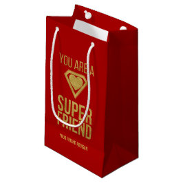 Gold Superheld Friend Valentijn Gift Bag Red Klein Cadeauzakje
