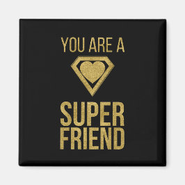 Gold Superheld Friend Valentijn Magnet
