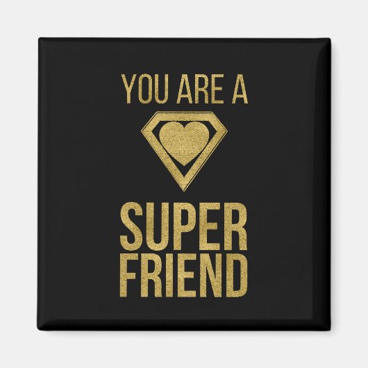 Gold Superheld Friend Valentijn Magnet (Voorkant)