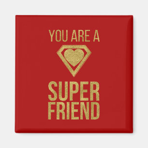 Gold Superheld Friend Valentijn Magnet Red