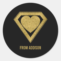 Gold Superheld Friend Valentijn Sticker